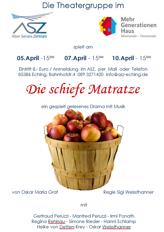 Die ASZ Theatergruppe präsentiert ihr diesjähriges Stück: "Die schiefe Matratze" 